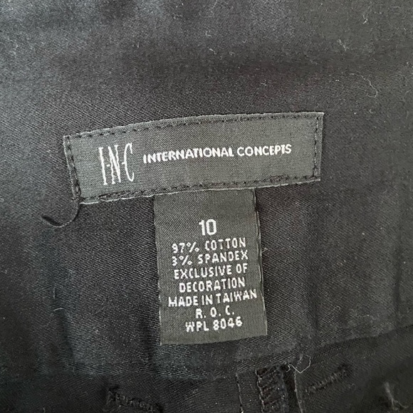 INC International Concepts Black Women’s Career Size 10 Black Pants Straight Leg - Picture 6 of 6